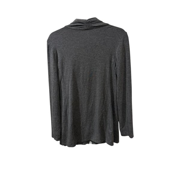 Eileen Fisher Gray Zip-Front Long Sleeve Lightweight Cardigan Sweater S/P Italia - Picture 4 of 6